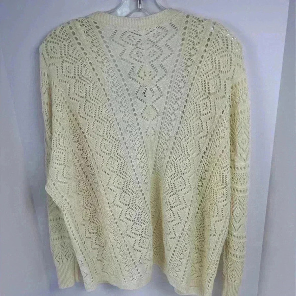 Cyrus NWT Open Stitch Creamy Alabaster Off White Cardigan Sweater SZ X-Large - Picture 5 of 10